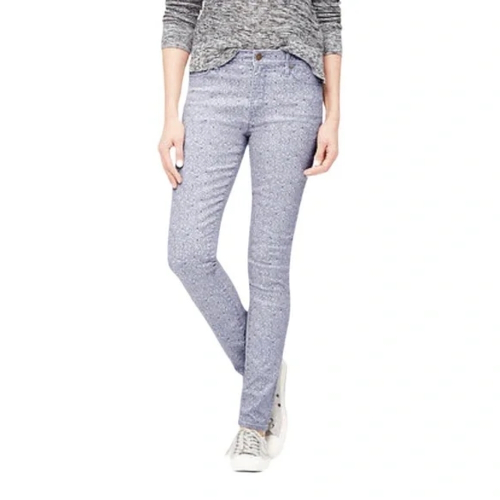 LOFT Floral Curvy High Waisted Skinny Jeans 29/8